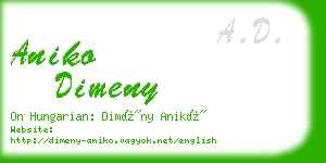 aniko dimeny business card